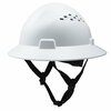 Ge Full Brim Safety Helmet, Vented, One Size, White GH328W